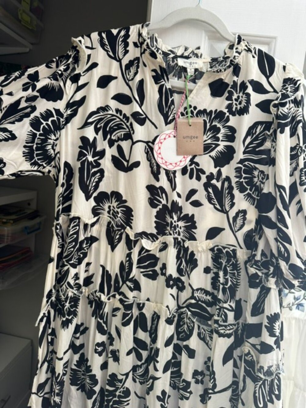 Umgee Black & Cream Midi Dress NWT - Picture 6 of 6